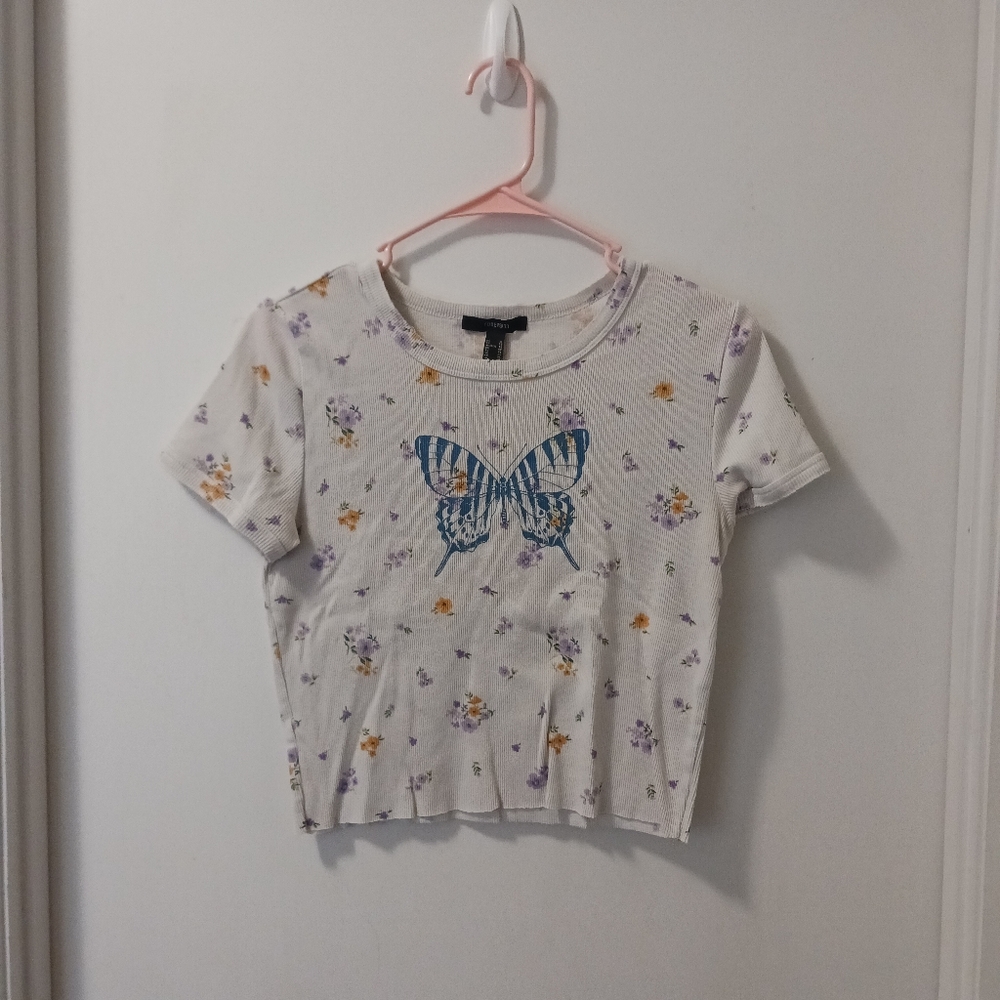 Forever 21 ribbed butterfly crop top